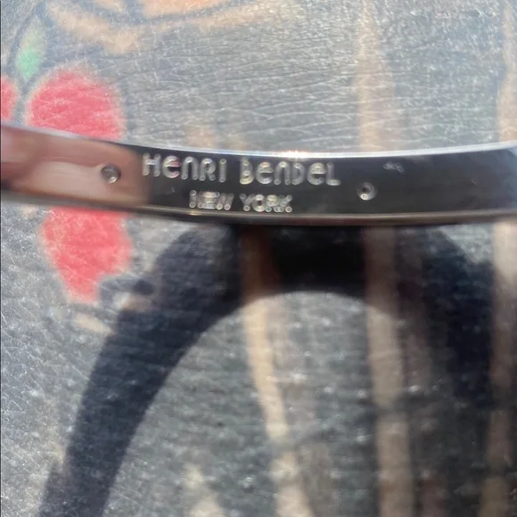 Gold and Silver Bangle with Crystal Accents - Picture 3 of 5